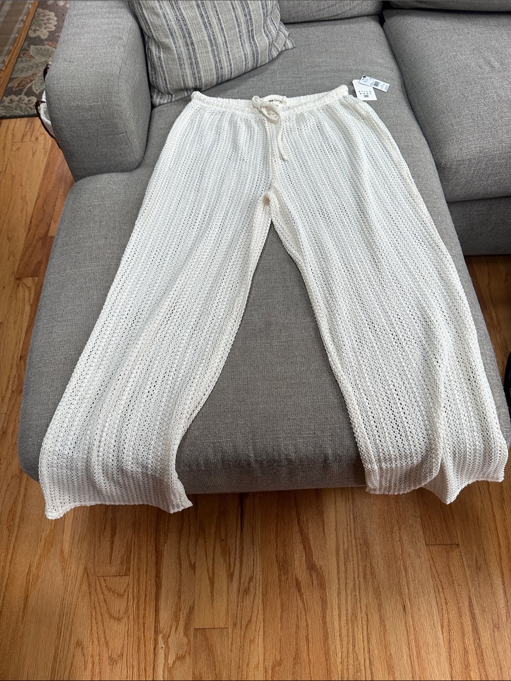Billabong Cream Open-Knit Beach Pants